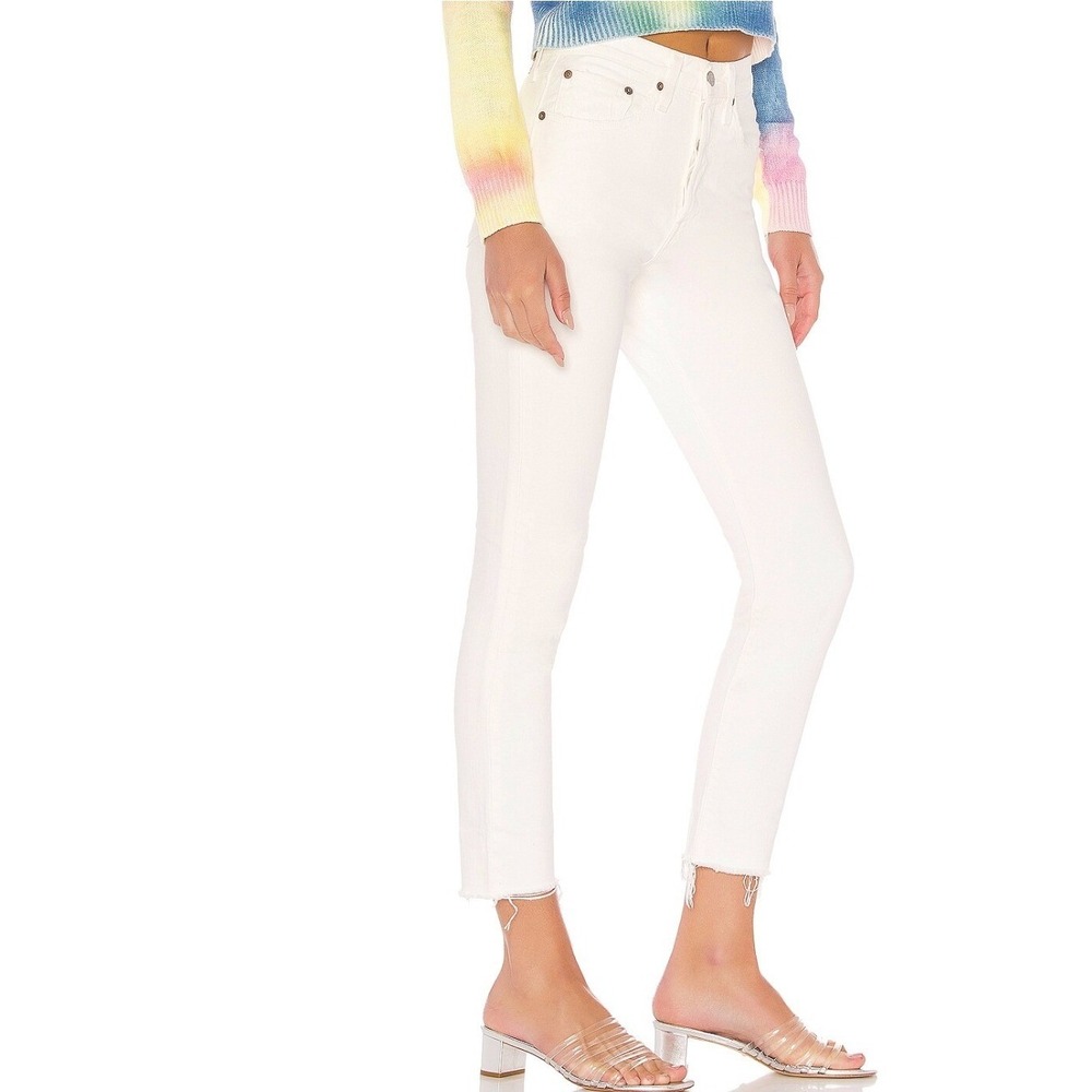 Levi's Women's 501 High Rise Raw Hem Skinny Jeans,Crystaline White, 28 - Picture 4 of 12
